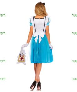 Alice in wonderland jurk blauw wit