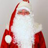Kerstman baard en pruik set wit krul