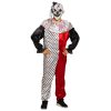 Horrorclown jumpsuit wit rood met bollen