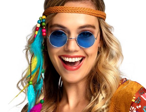 Blauwe hippie rond sixties bril