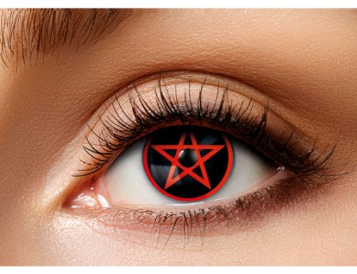 Lenzen pentagram zwart rood halloween cosplay elftopia