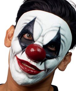 Masker horror killerclown zwart wit rood