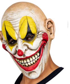 Masker killerclown wit geel volledig