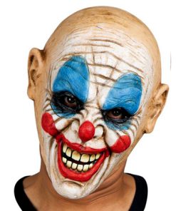 Masker killerclown wit blauw rood volledig