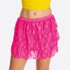 Neon rokje fluo roze kant