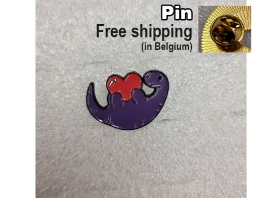 Pin  Dino love paars