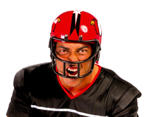 Rugby helm hard plastic rood zwart