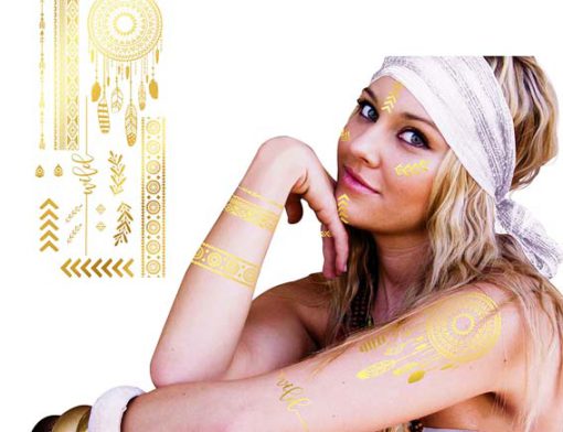 Tattoo tijdelijk  goud hippie