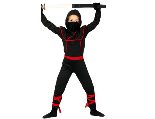 Ninja zwart rood kind