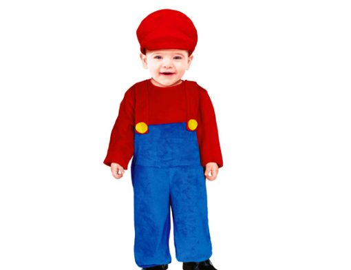 Mario jumpsuit rood blauw baby