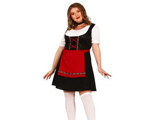 Tirol dirndl jurk zwart rood