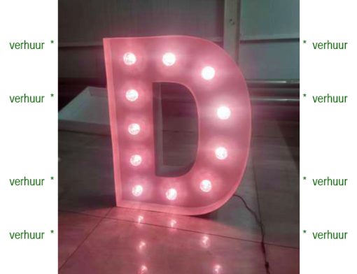D  Lichtgevende letter/cijfer voorbeeld