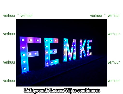 FEMKE   Lichtgevende letters combinatie voorbeeld