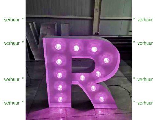 R  Lichtgevende letter/cijfer voorbeeld