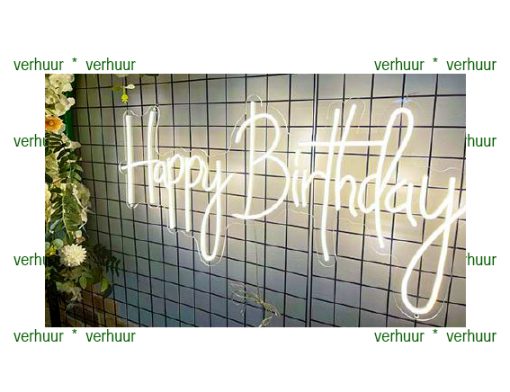 happy birthday neon lichtgevende plaat  TE HUUR