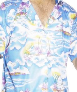 Hawaii shirt blauw wit