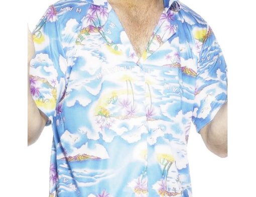 Hawaii shirt blauw wit