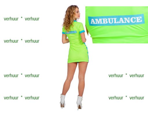 Ambulance zorgverlener vrouwelijk fluo