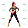 Aerobics legging zwart fluo graffiti print