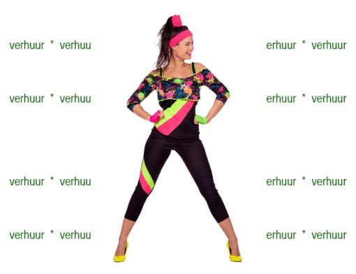 Aerobics legging zwart fluo graffiti print