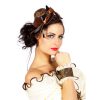 Steampunk set clipon hoedje en cuffs