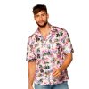 Hawaii hemd flamingo roze