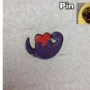 Pin  Dino love paars