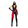 Ninja jumpsuit zwart rood vr