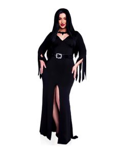 Adams family morticia jurk zwart lang