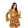 Hippie multicolor bloemenjurk