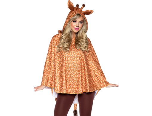 Poncho giraffe met kap ONE SIZE