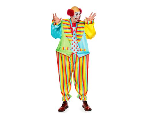 Circus Clown jumpsuit met hoepel ONE SIZE