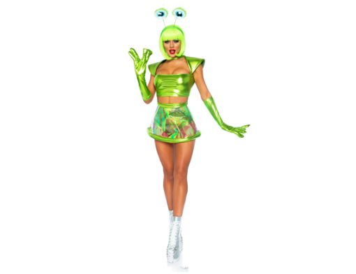 Beam me up alien rave babe groen