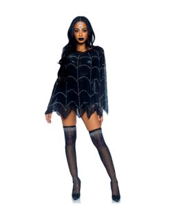 Poncho steentjes spidercape  ONE SIZE