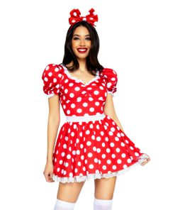 Polka dot minnie mouse jurkje rood wit