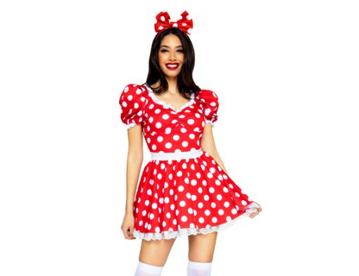 Polka dot minnie mouse jurkje rood wit