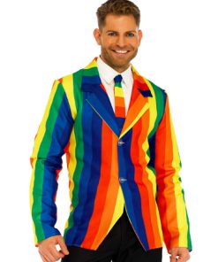 Rainbow vest met das