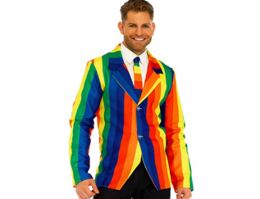 Rainbow vest met das