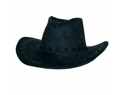 Cowboyhoed suede look zwart