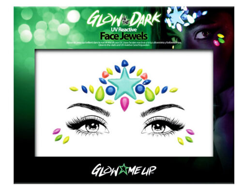 Glow in the dark face jewels neon fluo