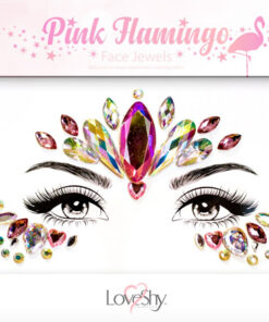 Face jewels pink flamingo roze