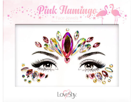 Face jewels pink flamingo roze