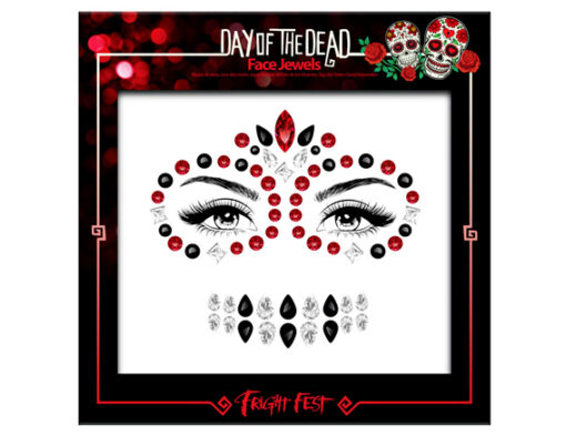 Dias de los muertos face jewels rood