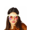Hoofdband hippie bruin met bloemen