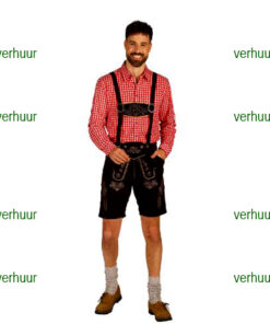 Lederhose kort donkerbruin  (incl hemd vest en broek)