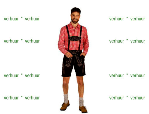 Lederhose kort donkerbruin  (incl hemd vest en broek)