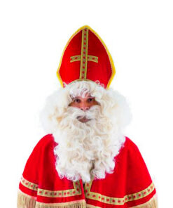 Sinterklaas baard en pruik set ecru