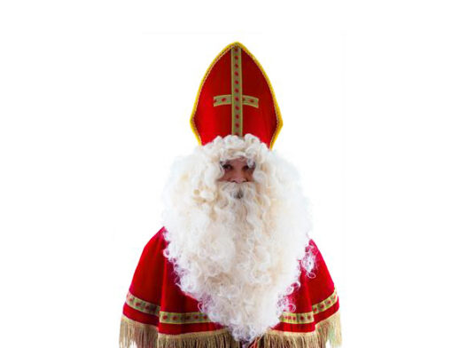 Sinterklaas baard en pruik set ecru