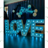 LOVE  combo Lichtgevende letters "LOVE" combinatie voorbeeld