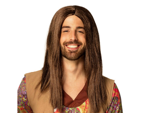 Hippie pruik bruin john